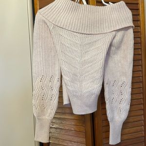 Light pink crop off the shoulder sweater